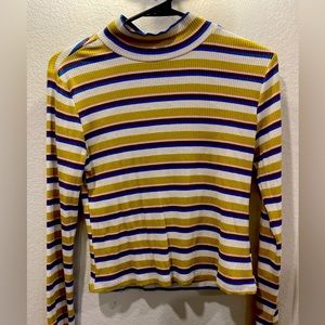 Cropped mock neck top